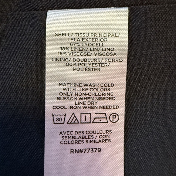 Ann Taylor Size 10 Black Double V Sheath Dress Sleeveless Linen Blend NWT $149 - Picture 13 of 15